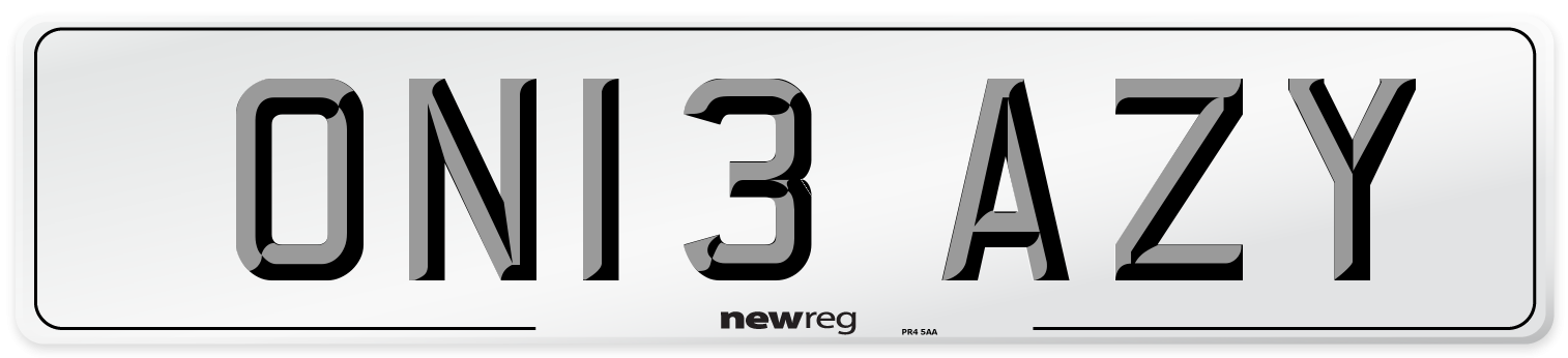 ON13 AZY Number Plate from New Reg